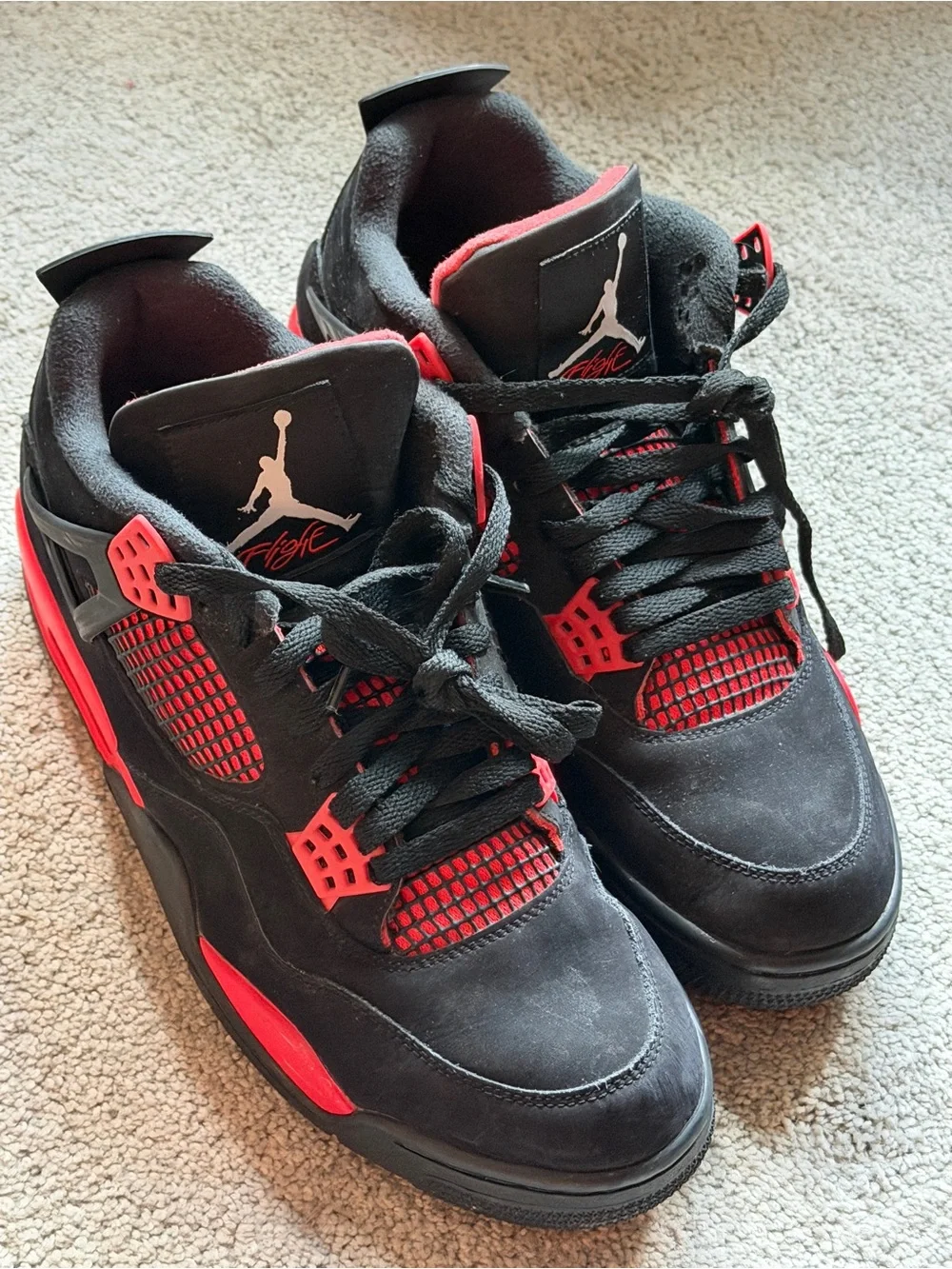 Jordan Men’s Black and Red Athletic Sneakers-Size 11